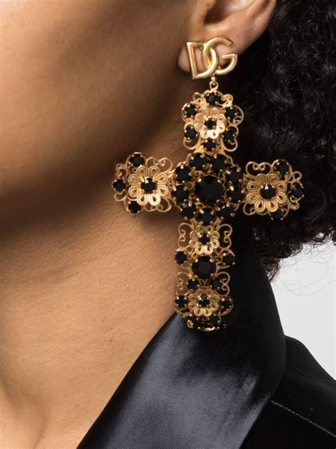 dolce gabbana orange earrings|Dolce & Gabbana cross earrings.